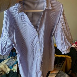 Zara Striped Boyfriend Blouse